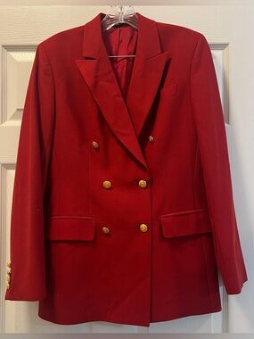 Brooks Brothers Red Double-Breasted Women's Blazer, size 6.